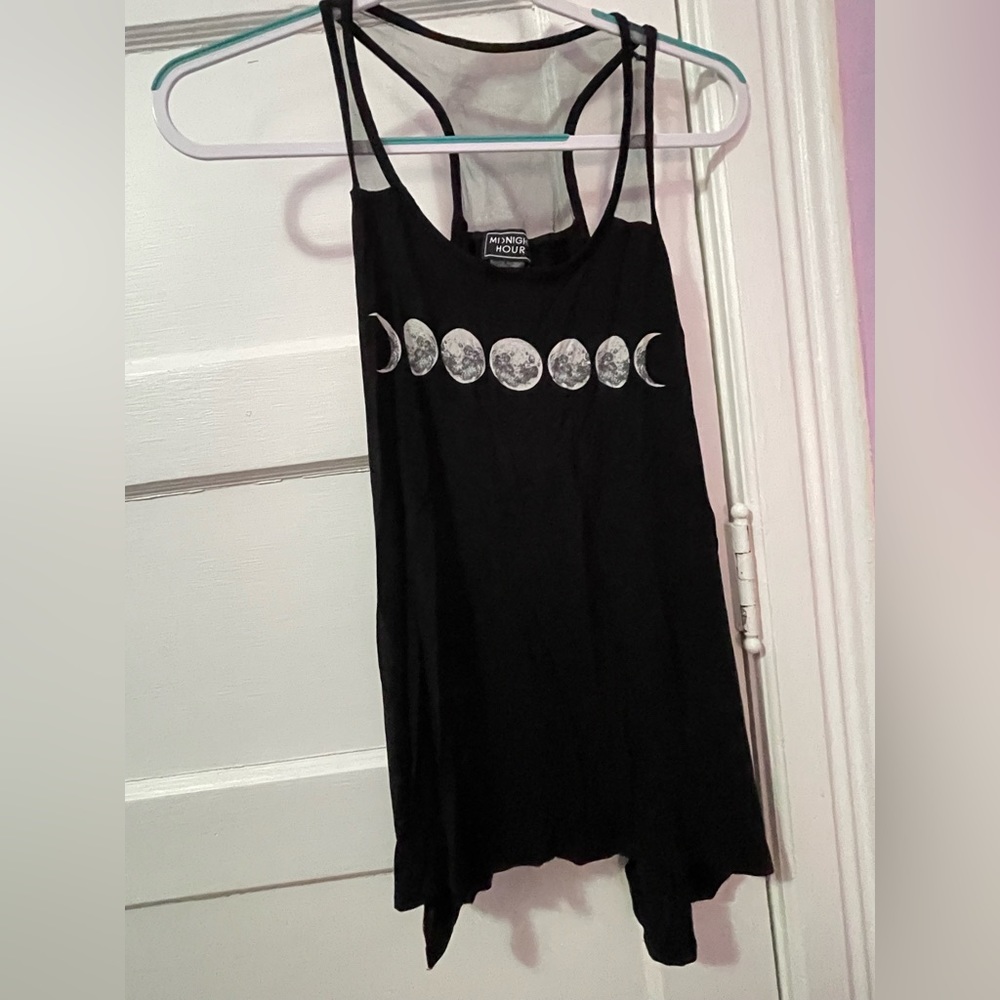 Asymmetrical moon tank top by midnight hour